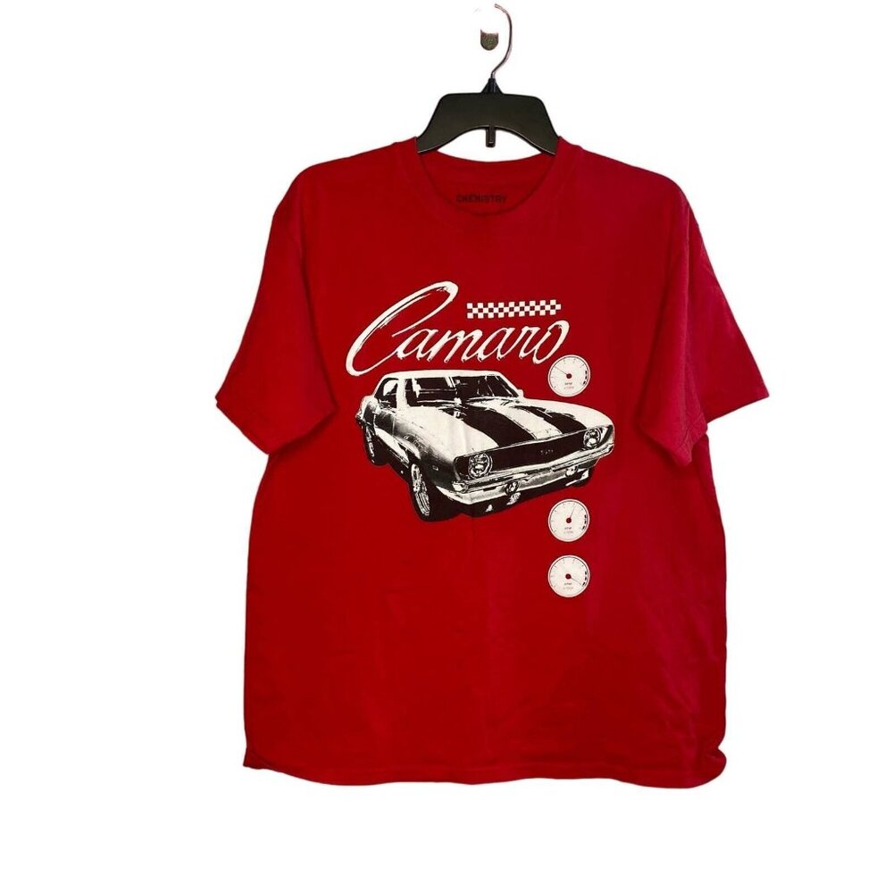 Chemistry Camaro Tshirt Mens size Large Short Sleeve Red Muscle Car Graphic Tee